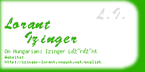 lorant izinger business card